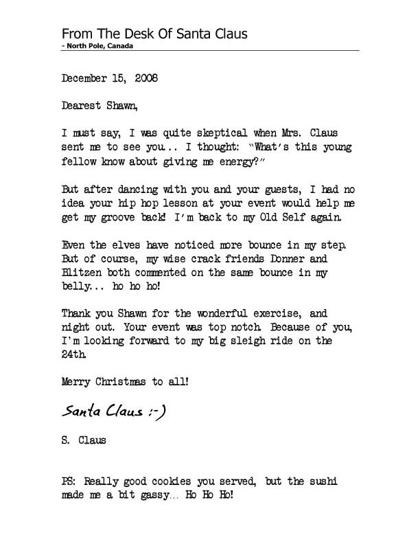 Personal letter from Santa Claus